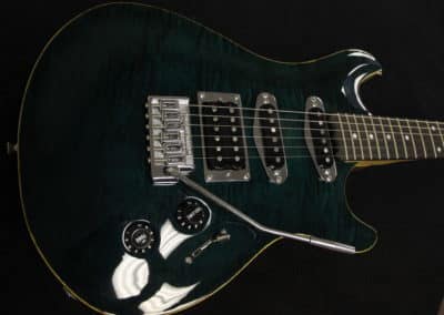 Rahan Guitars RP Double Cutaway Green Flame Maple Top – New
